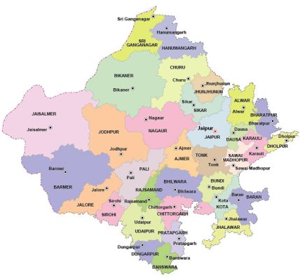 Districts and Tehsils of Rajasthan