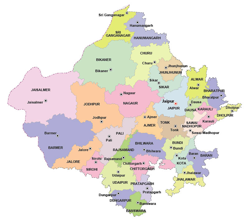 Districts and Tehsils of Rajasthan